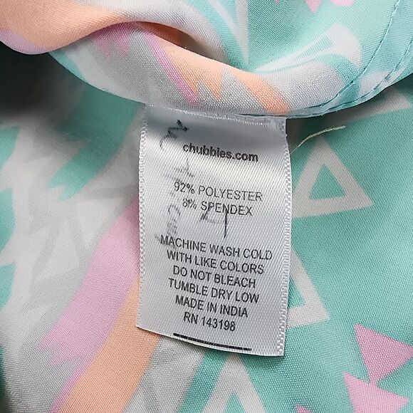 Chubbies Shirt Mens Small En Fuego Wild Short Sleeve Popover Polo Aztec Beach - Picture 15 of 16